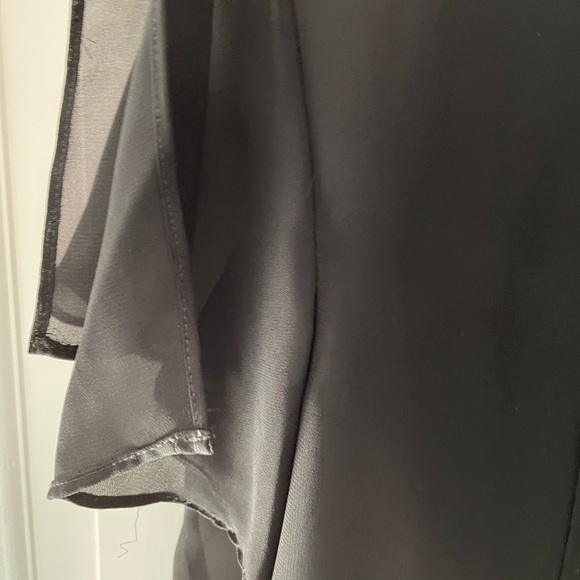 American Living see through black ruffled blouse - Picture 4 of 5